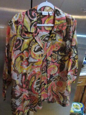 Chicos artsy rare topper  Jacket 3 XL 100% silk